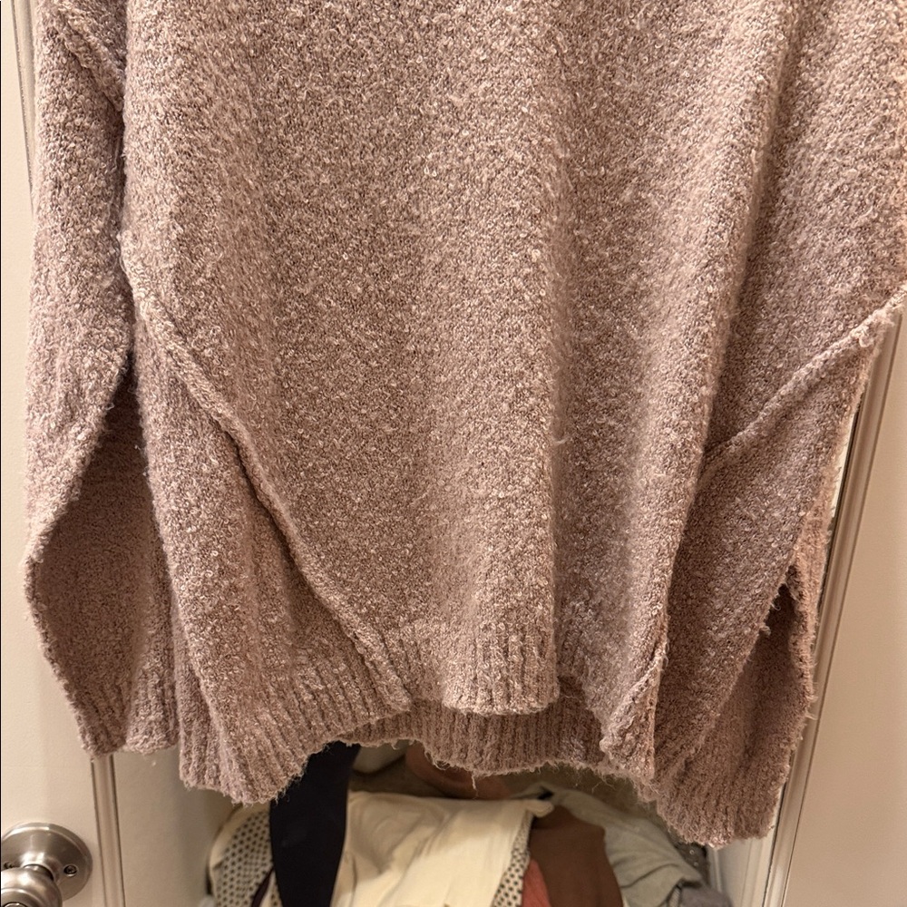 Miracle V-Neck Sweater in Soft Beige - Picture 3 of 4